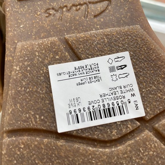Clarks Sandals W9 | Roseville Cove | White Leather - Picture 8 of 9